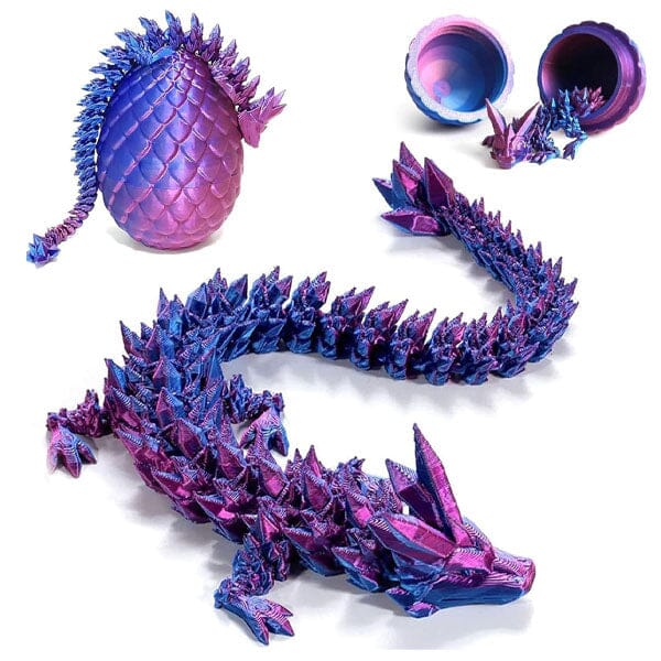 Dragon Scale Fidget Egg Toy - 3D Printed, Multi-Color