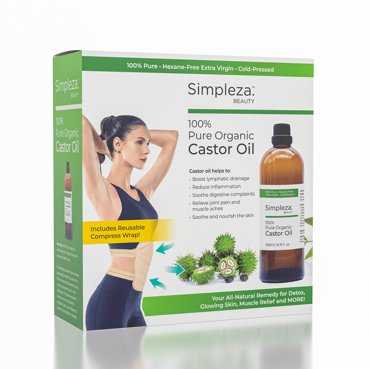 200mL Castor Oil for Hair & Skin Care