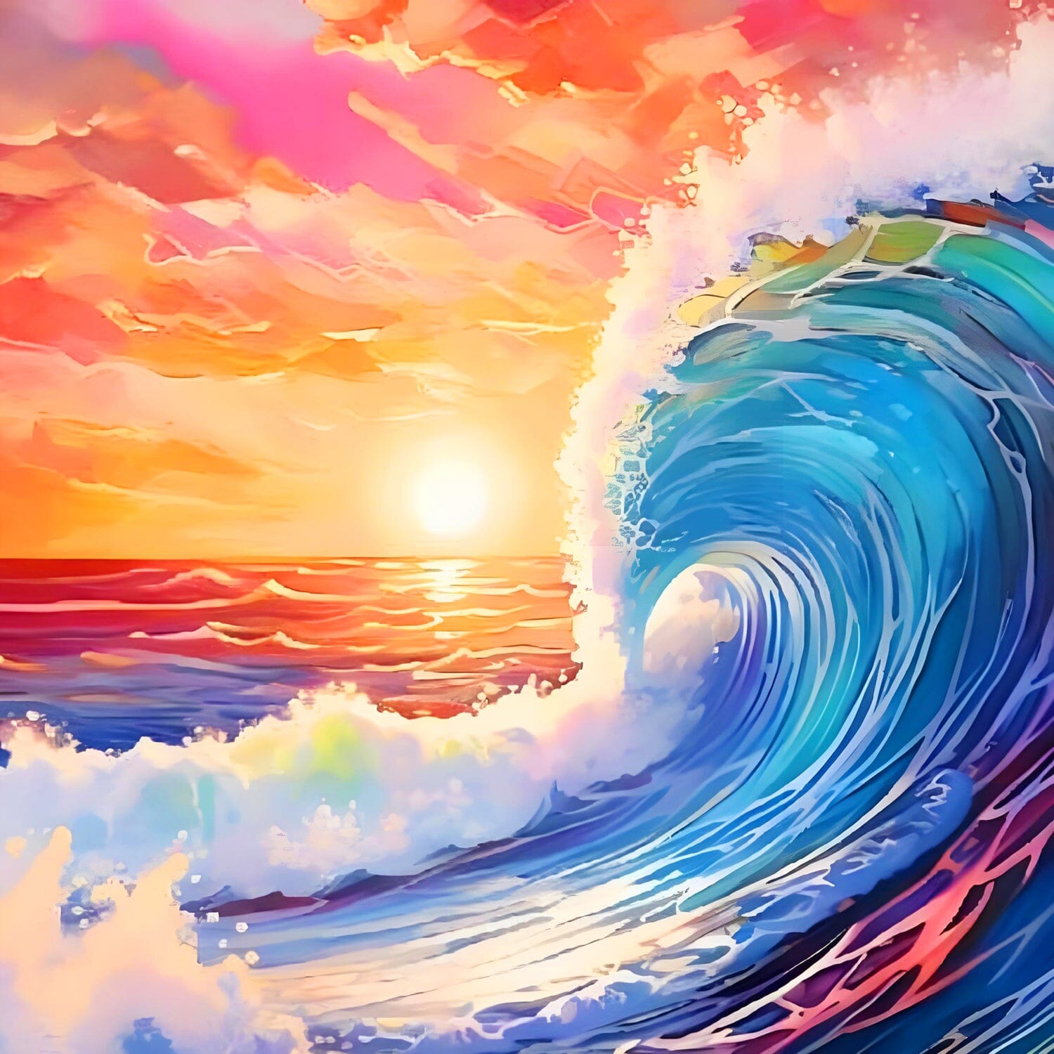 Diamond Painting Kit: Sunlit Tides (16x16in)