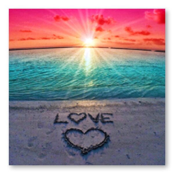 Beach Love Diamond Painting Kit - 40x40cm Full Coverage
