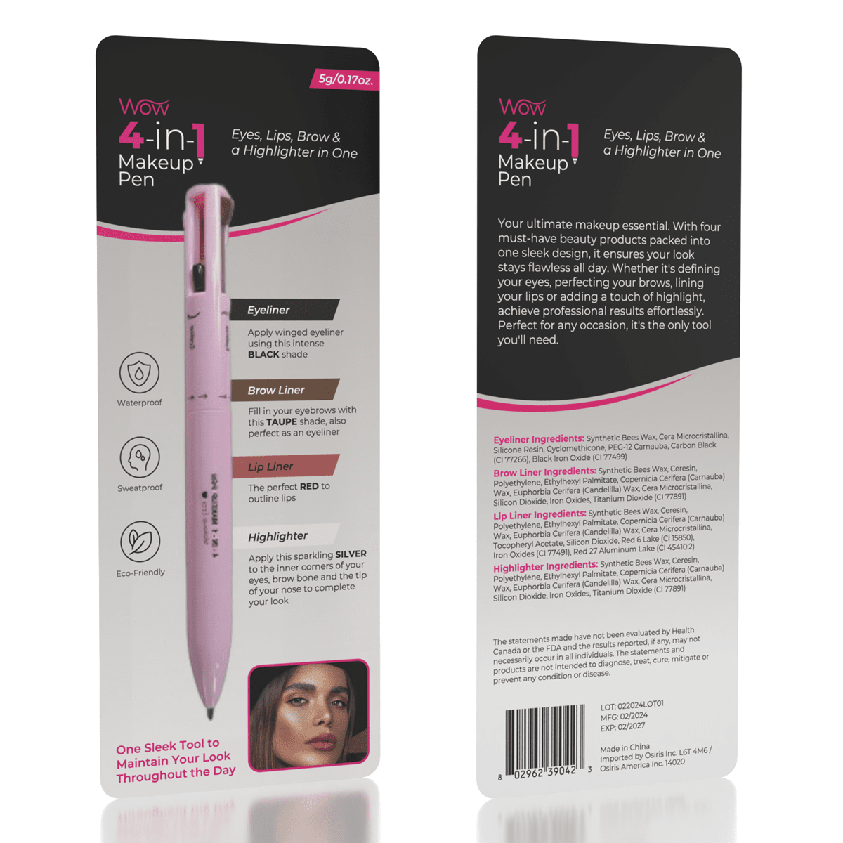 4-in-1 Multifunction Makeup Pen for Eyes & Lips