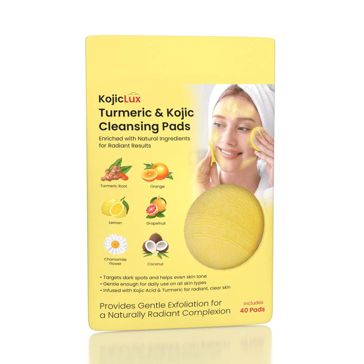 Kojic & Turmeric Brightening Cleansing Pads (40 Count)