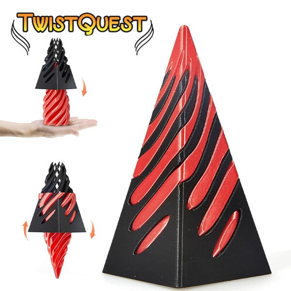 3D Printed Twist Quest Fidget Spiral Toy – Black & Red