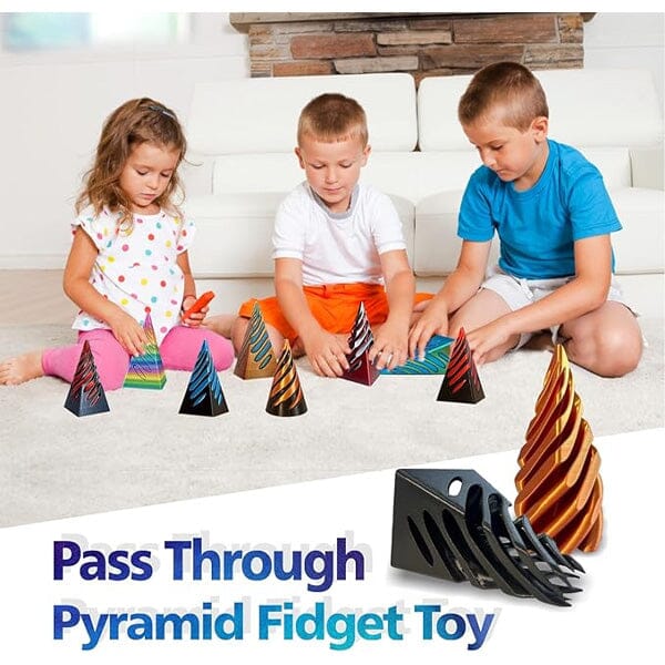 3D Printed Twist Quest Fidget Spiral Toy – Black & Red