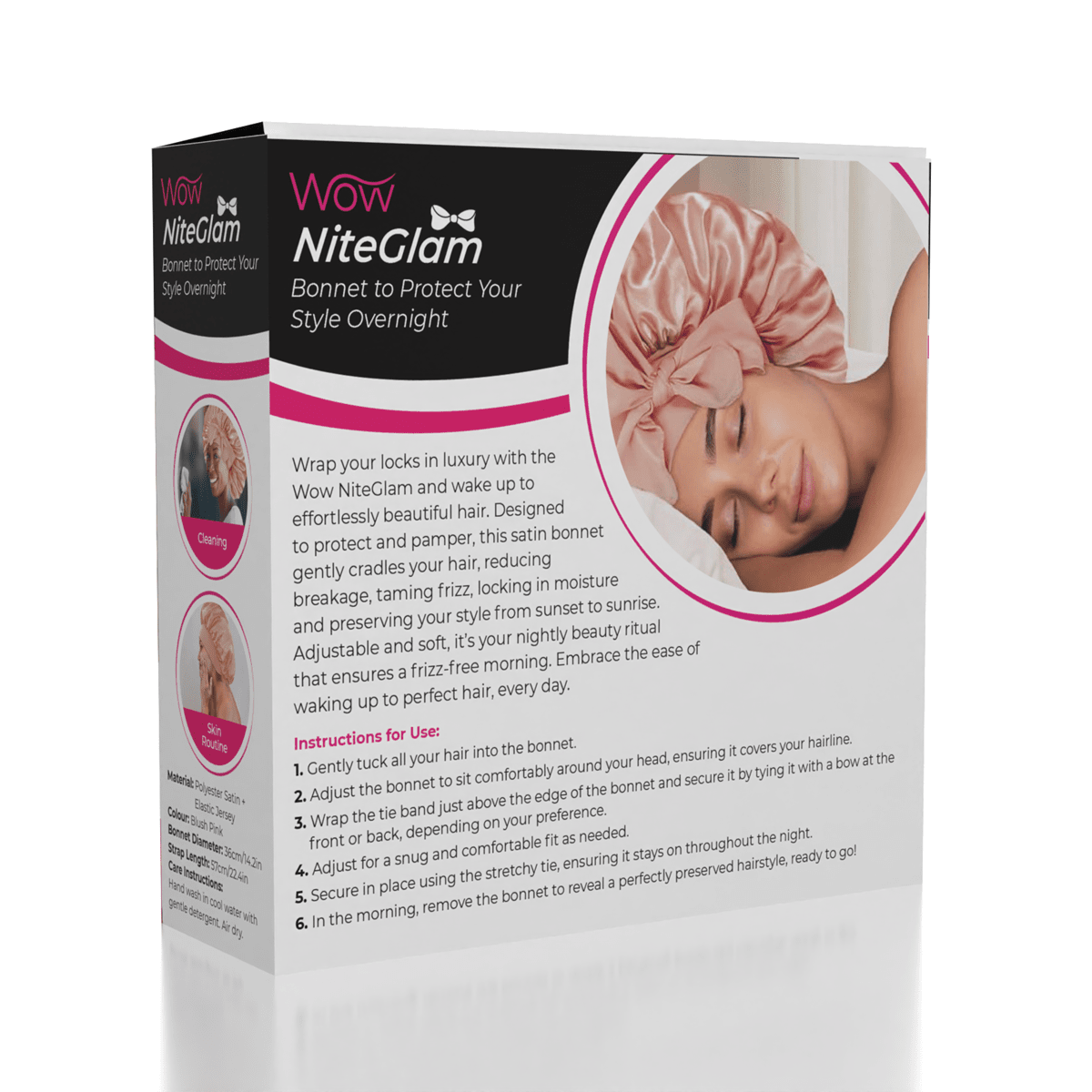 Satin Sleep Bonnet for Hair Protection – WOW NiteGlam
