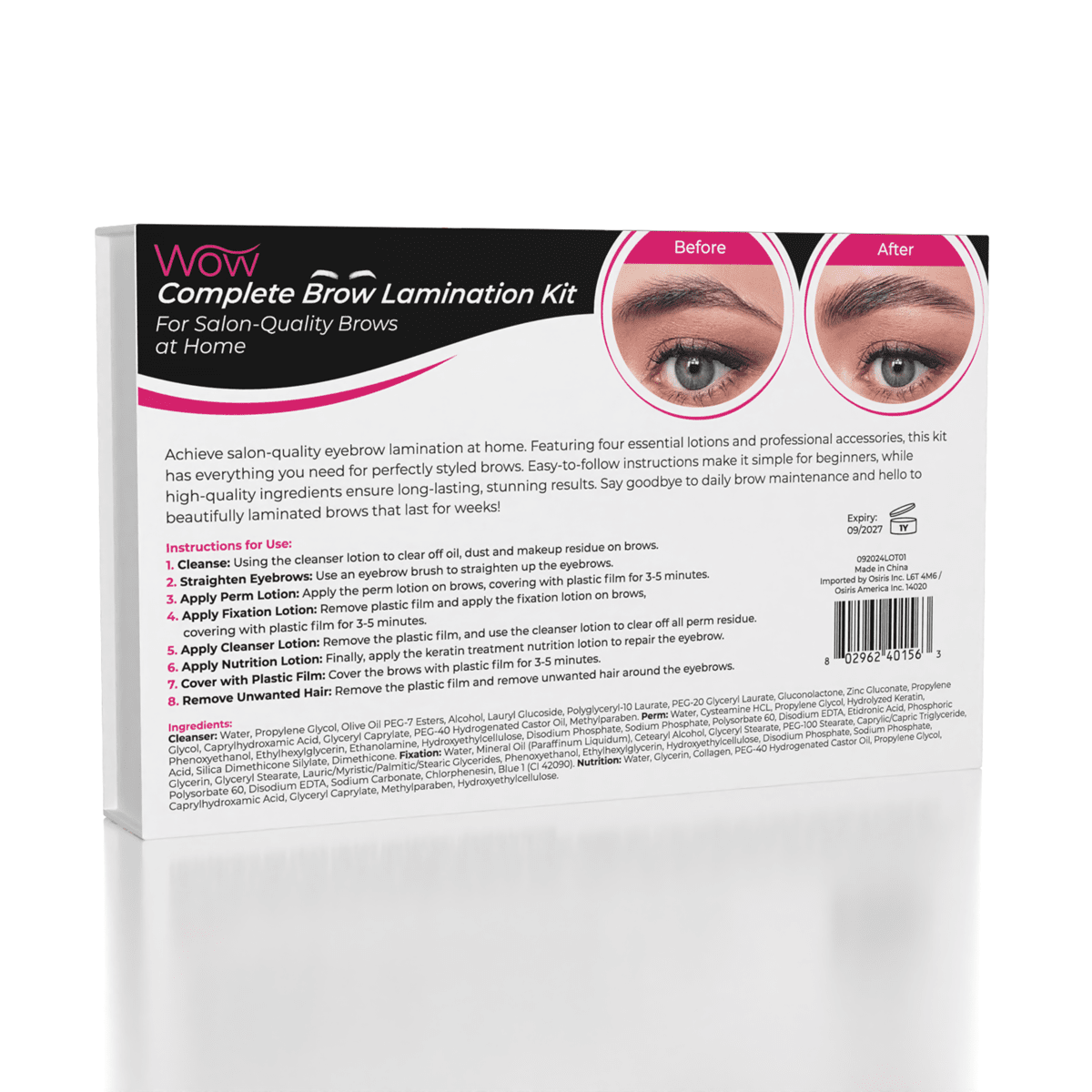 WOW 20-Piece Eyebrow Lamination Kit for Salon Results