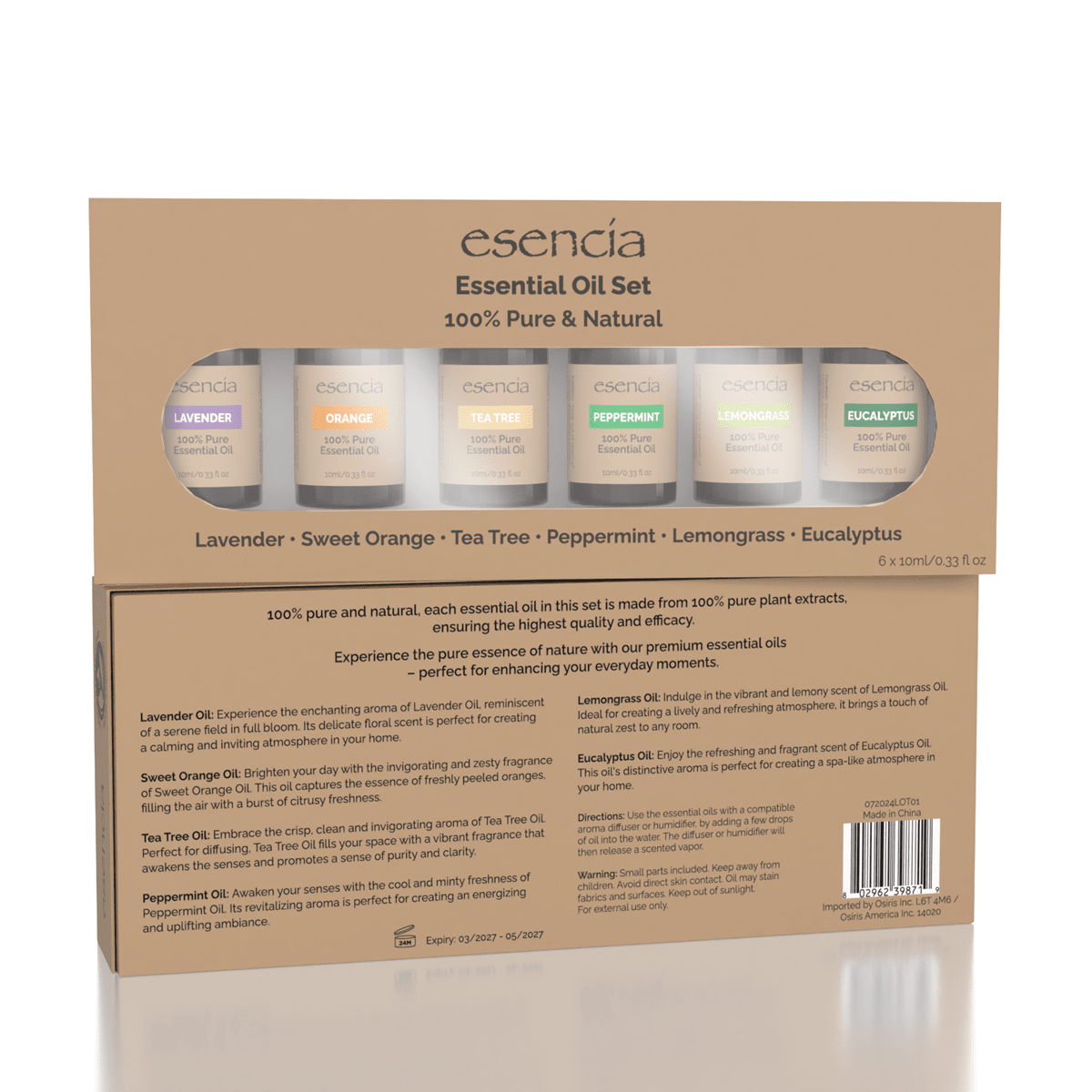 6-Pack Esencia Aromatherapy Essential Oils