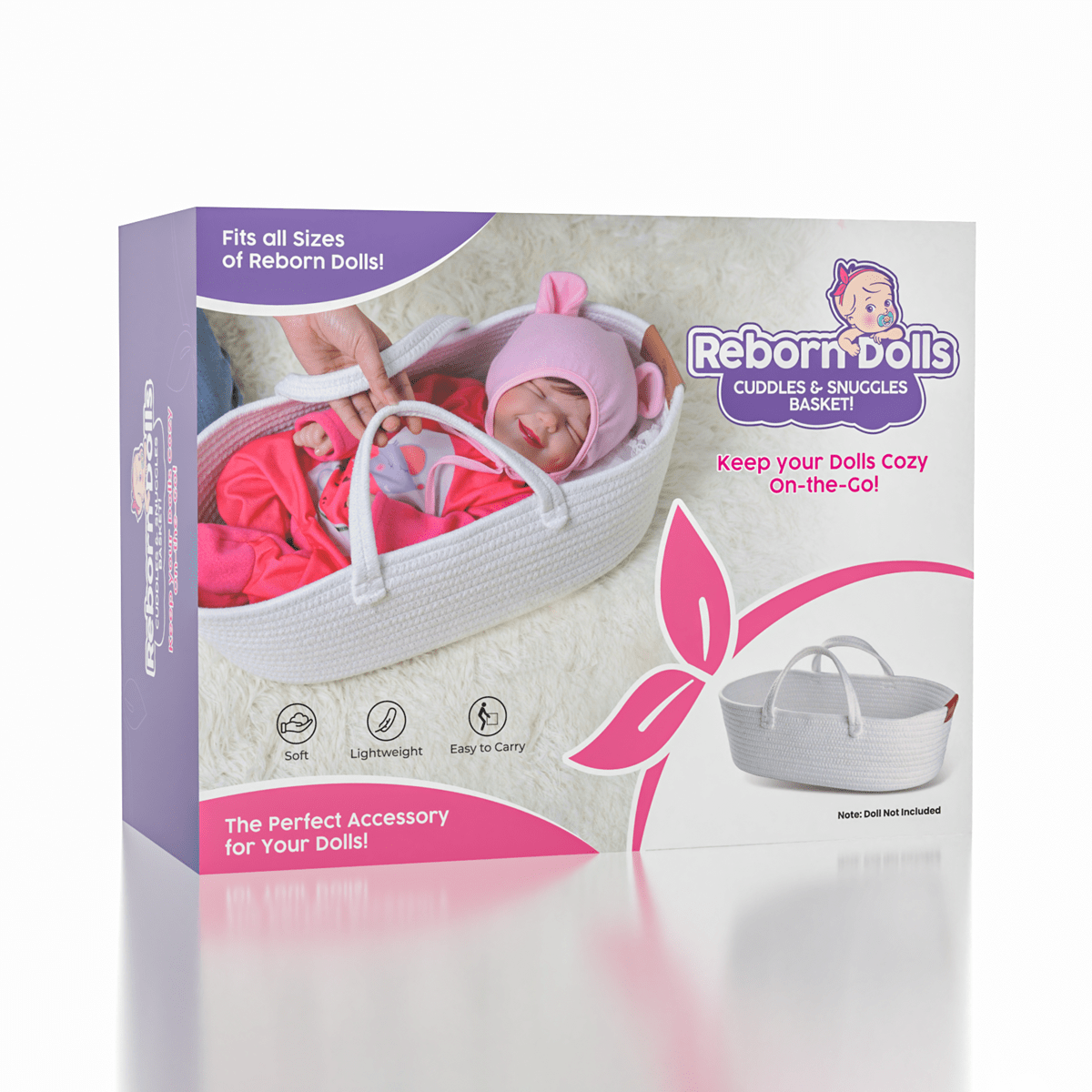 Soft Cotton Reborn Doll Carry Basket for Cuddles