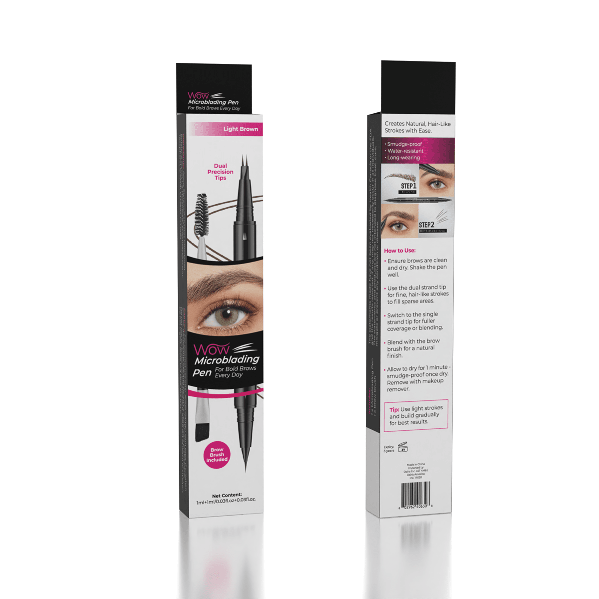 Microblading Eyebrow Pen - Dual-Tip, Multiple Shades