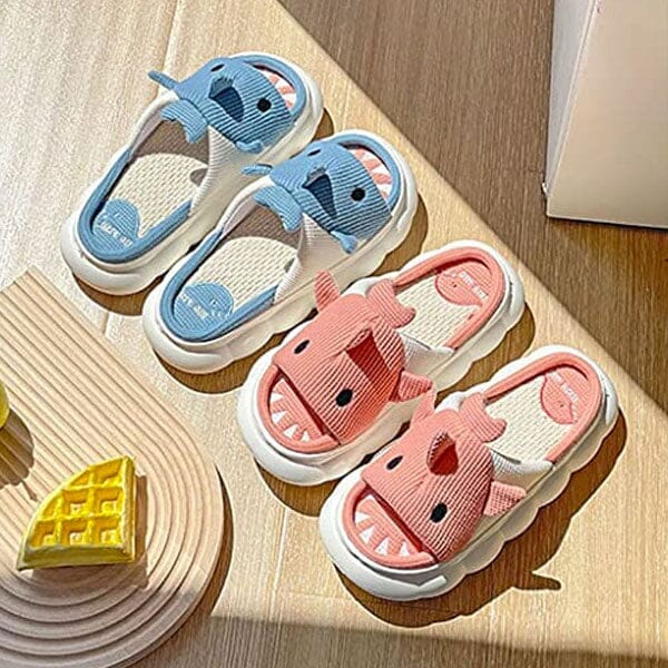 Shark Slippers | Plush Linen Slides for Men & Women