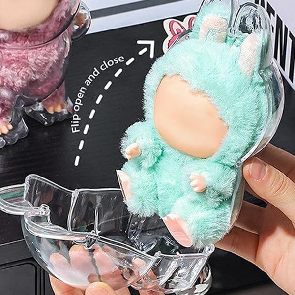 Compact Plush Doll Case for Sitting or Standing Pendants