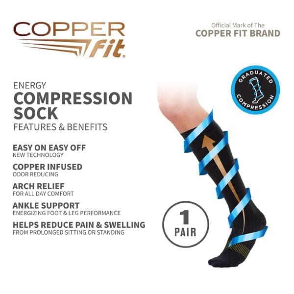 Copper Fit Compression Socks for Energy & Support