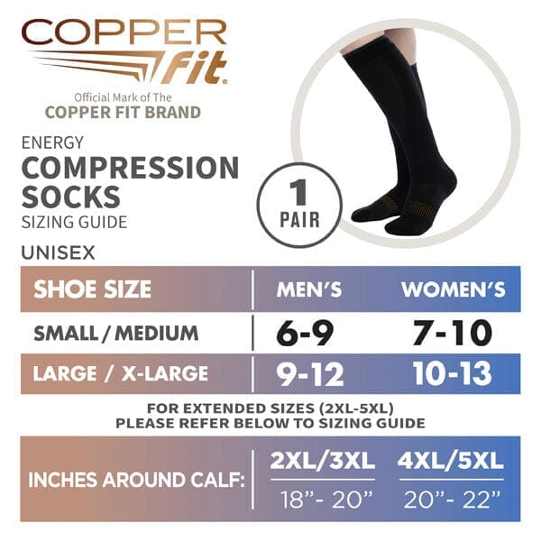 Copper Fit Compression Socks for Energy & Support