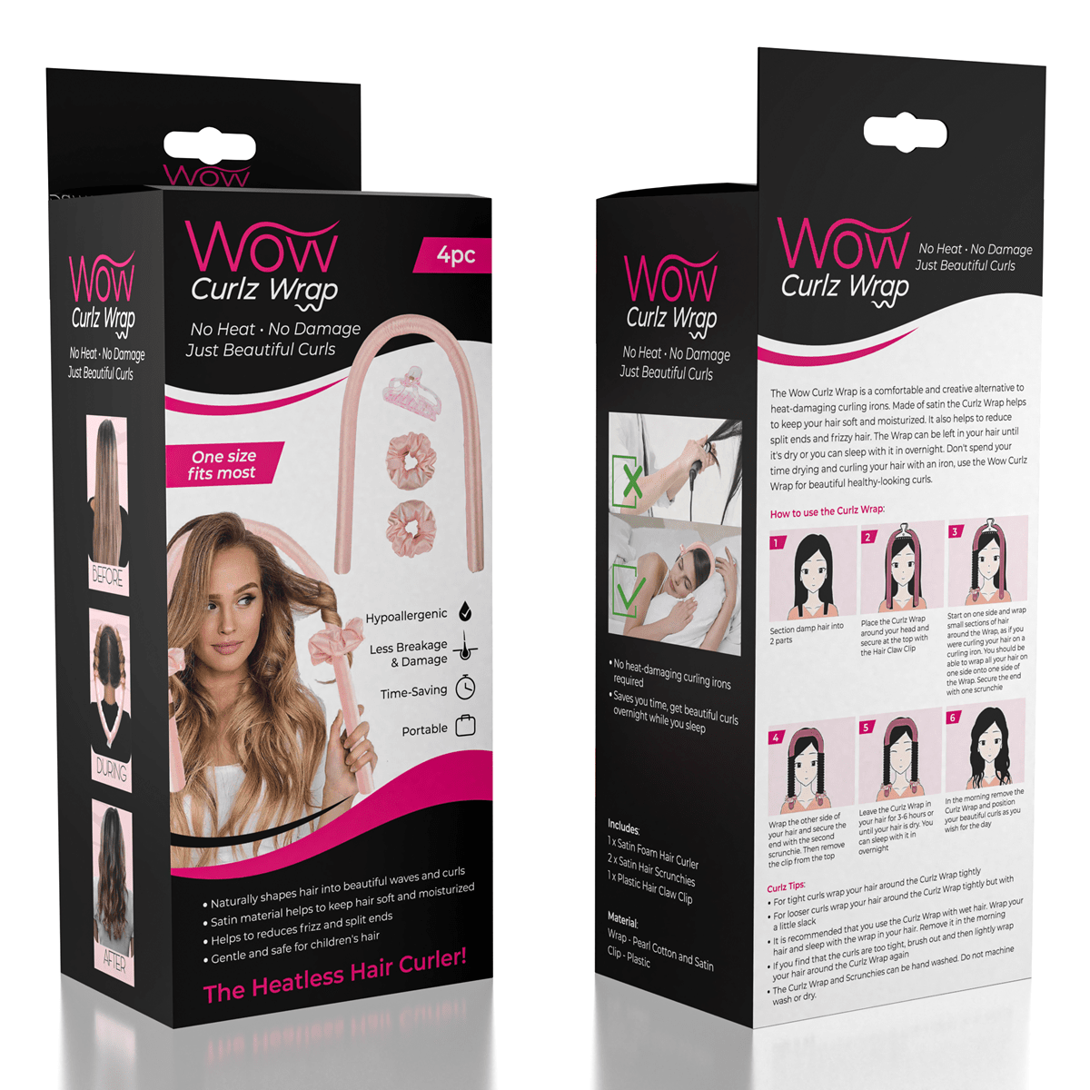 Heatless Satin Hair Curler for Effortless Waves