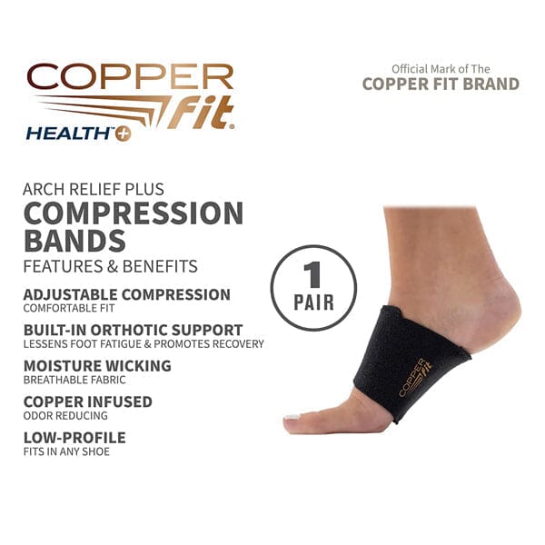 Copper Fit Arch Support Bands for Pain Relief (1 Pair)