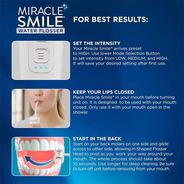 Miracle Smile Pro Water Flosser for Healthy Teeth & Gums