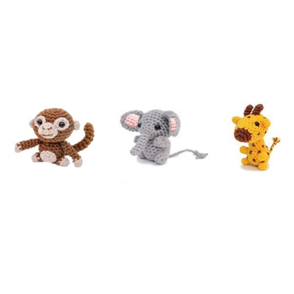 Soft Crochet Safari Plush Toys (3-Pack)