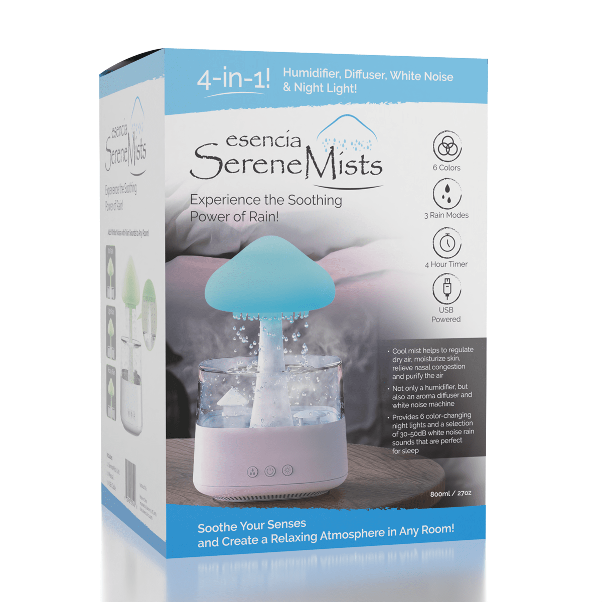 Esencia SereneMists 800mL Rain Cloud Humidifier