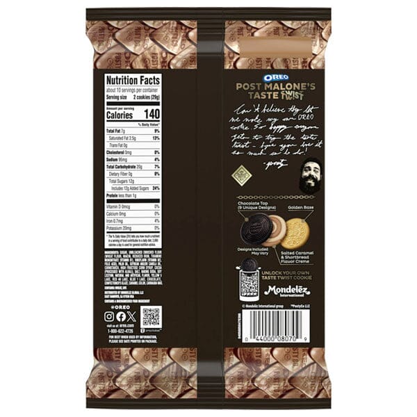 Post Malone Limited Edition OREO Caramel Shortbread Cookies (10.68oz)