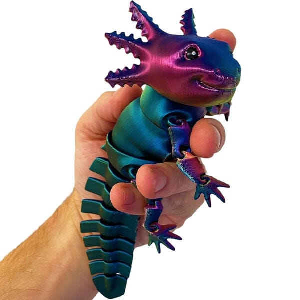 Colorful 3D Printed Axolotl Fidget Toy